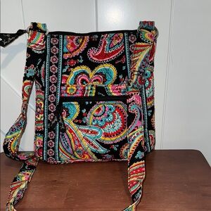 Reduced!  Vera Bradley Black Paisley Crossbody Bag with Adjustable Strap
